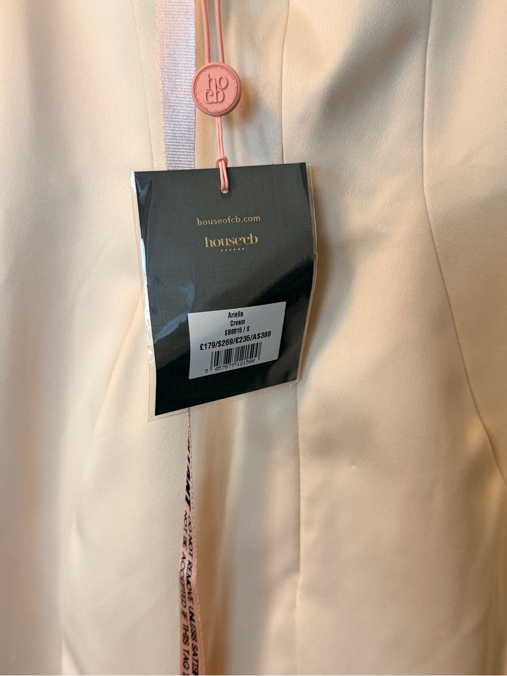 House of CB Strapless Bow Mini Dress - Cream - Picture 5 of 5